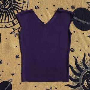 Ann Taylor Y2K Purple Sweater Tank XS